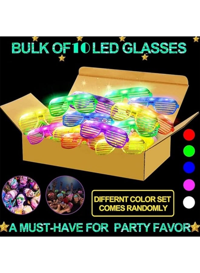 5 Pcs Neon Glow Glasses Led Light up Shutter Flashing Sunglasses for Kids Adults Party - Image 2