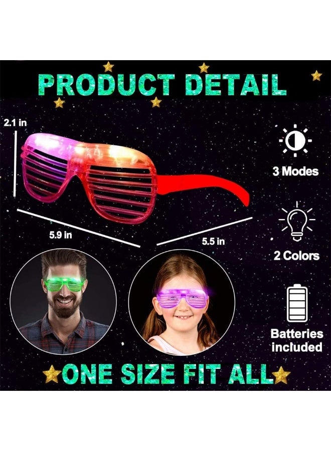 5 Pcs Neon Glow Glasses Led Light up Shutter Flashing Sunglasses for Kids Adults Party - Image 3