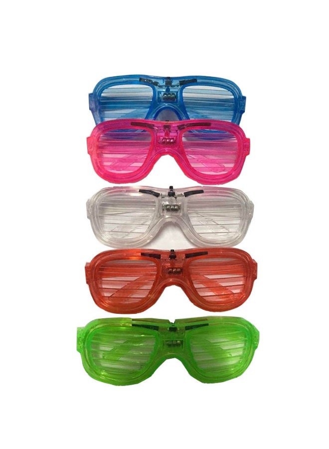 5 Pcs Neon Glow Glasses Led Light up Shutter Flashing Sunglasses for Kids Adults Party - Image 5