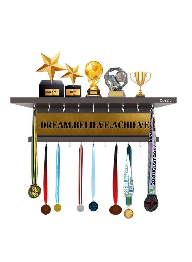 Odestar Engineering Wood Premier Award Medal Display Rack and Trophy Shelf- (Brown, Large) - Image 1