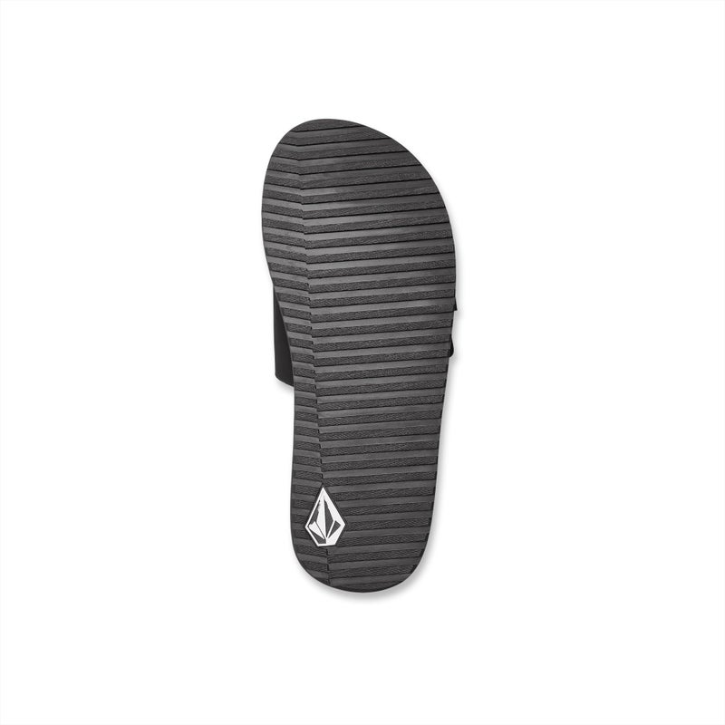 Volcom Men's Recliner Sandals â€“ Water-Friendly Flip Flops with Recliner Comfort Foam Footbed, Black White, 10 - Image 2