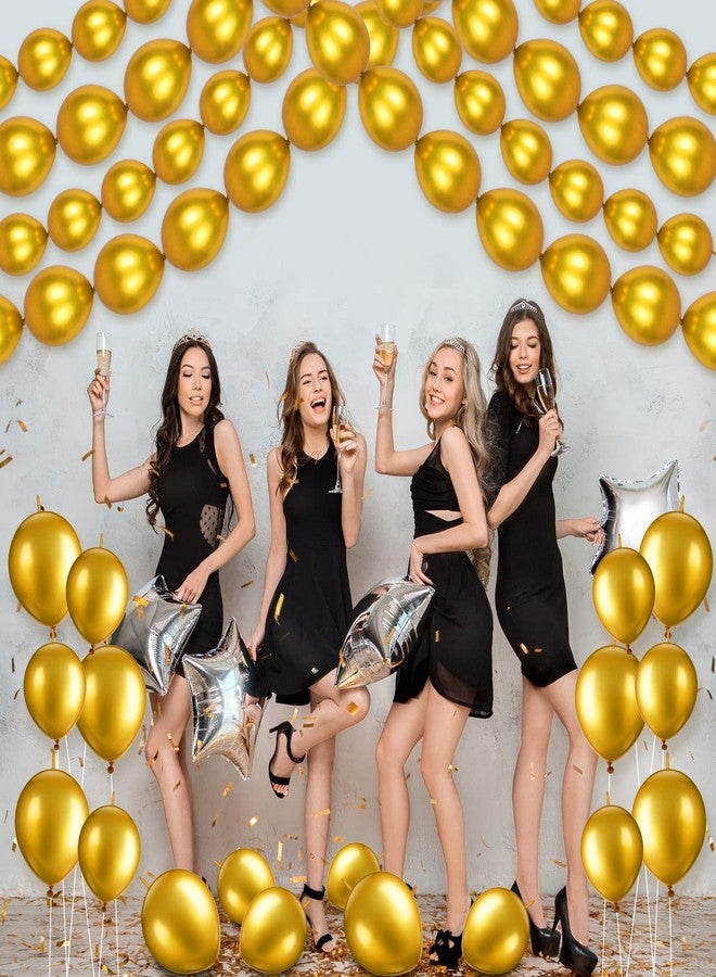Leitee 160 Pcs Link Balloon 12 Inch 6 Inch Linking Balloons Quick Linkable Needle Tail Latex Balloons for Christmas Birthday Happy New Year Party Wedding Graduation Arch Decors(Metallic Gold) - Image 5