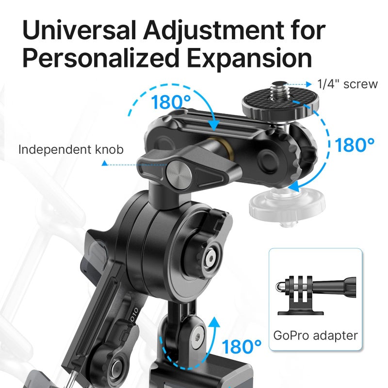 jusmo CM010 Cell Phone Fence Mount Game Changer Mounting Kit for GoPro, iPhone, AKASO, DJI Osmo Action, Insta360, Mevo Start for Recording Baseball Softball Tennis Gamechanger Streaming Kit - Image 4