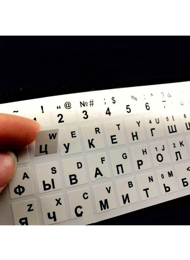 2 Pcs No 2 Not Transparent Russian Keyboard Stickers Suitable For Universal Computer Laptop Keyboard Protective Film - Image 2