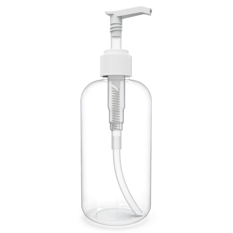 BRIGHTFROM Plastic Bottles with Pump Dispenser, 8 OZ Empty, BPA Free Refillable Containers for Body Wash, Moisturizer, Face Cream, Liquid Soap - Clear/White - 2 Pack - Image 5