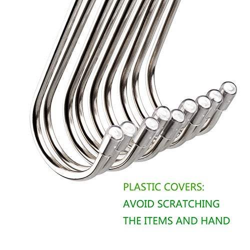 Evob 20 Pack 3.4" S Shaped Hooks Stainless Steel Metal Hangers Hanging Hooks for Kitchen, Work Shop, Bathroom, Garden - Image 4