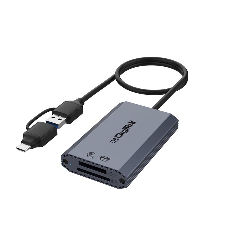 Digitek ® (DCR-101 CFA) 2 in 2 Express Type A & SDXC USB 3.2 Card Reader, Support SD/SDHC/SDXC/UHS-I/UHS II Cards, Support Mac OS, iPad OS, Window, Android, Linux & Harmony, Bidirectional Data Transfer - Image 1