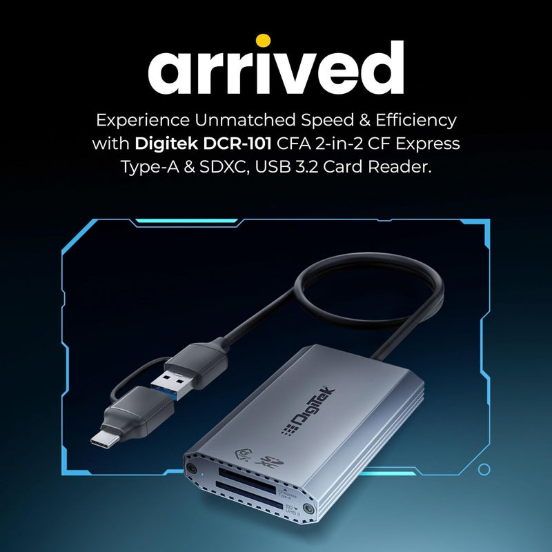 Digitek ® (DCR-101 CFA) 2 in 2 Express Type A & SDXC USB 3.2 Card Reader, Support SD/SDHC/SDXC/UHS-I/UHS II Cards, Support Mac OS, iPad OS, Window, Android, Linux & Harmony, Bidirectional Data Transfer - Image 2