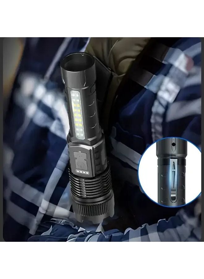 High Power USB Rechargeable LED Flashlight Tactical Zoom Black For Camping - Image 3