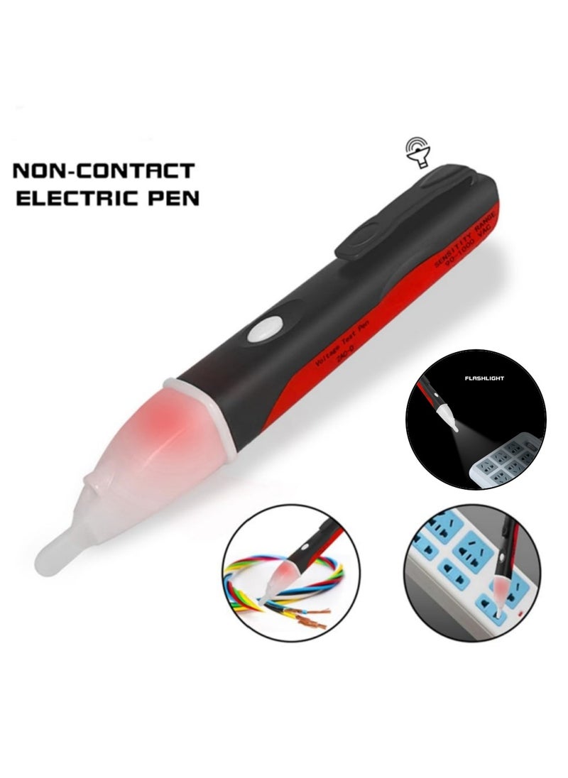 Mmmon Voltage Tester Pen, Voltage Detector Non-Contact Voltage Alert Sensor 90-1000V AC Socket Tester (Red)  - Image 1
