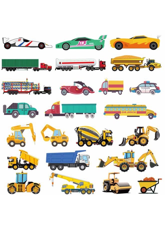 Ooopsiun Cars and Trucks Temporary Tattoos for Boys - 100 Tattoos, Cars Construction Decorations Supplies Favors for Kids Boys - Image 1