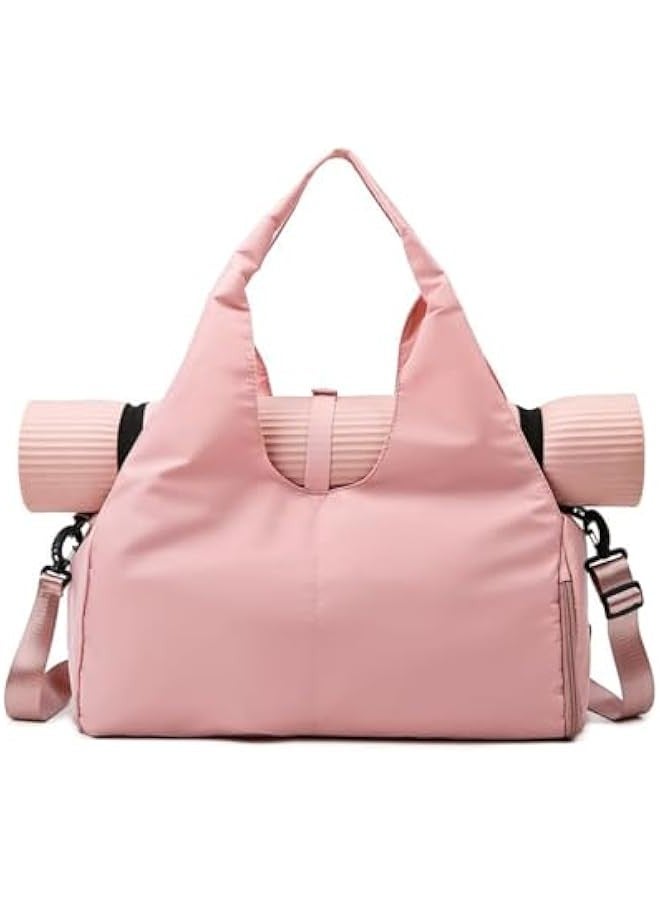 TRASSLE Yoga Mat Bag Large Yoga Mat Tote Sling Carrier with Pockets Fits Mats with Shoes Bag and Wet Compartment Ladies Pilates Gym Bag with Adjustable Mat Strap for Women  - Image 1