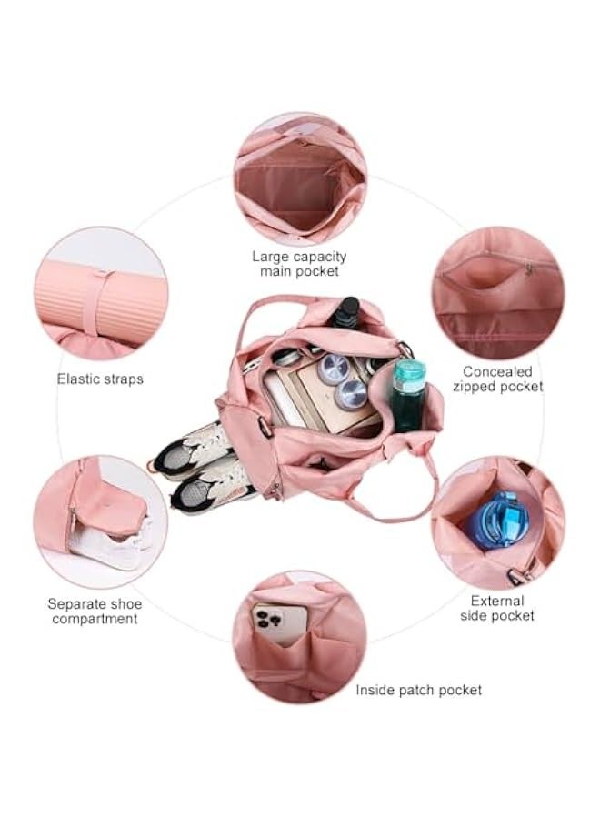 TRASSLE Yoga Mat Bag Large Yoga Mat Tote Sling Carrier with Pockets Fits Mats with Shoes Bag and Wet Compartment Ladies Pilates Gym Bag with Adjustable Mat Strap for Women  - Image 2