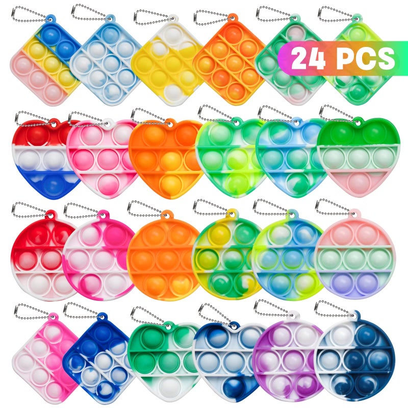 Genuvi Pop Fidget Toys Bulk Its 24 Pack Party Favors for Kids Mini Pop Keychain It Fidget Toy Small Fidgets for Classroom Prizes End of Year Student Gifts from Teacher Carnival Birthday Goodie Bag Stuffers - Image 4