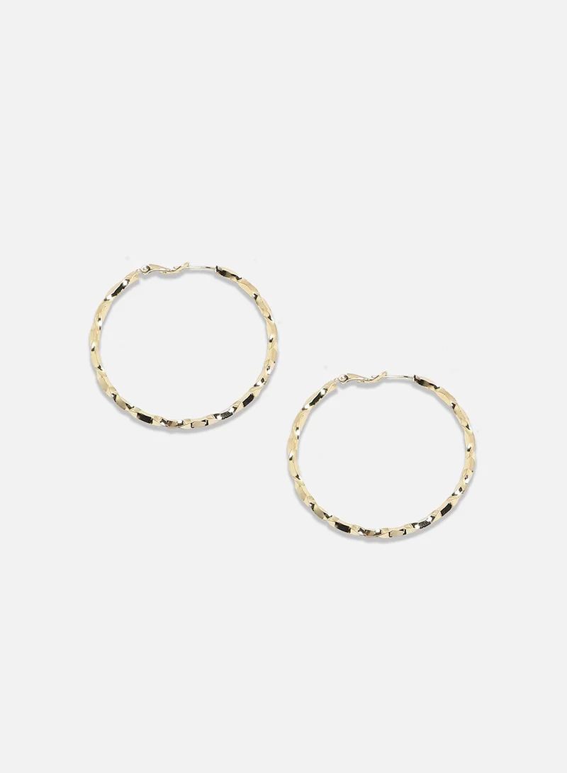 SOHI Minimal Dented Artificial Hoop Earring Jewellery