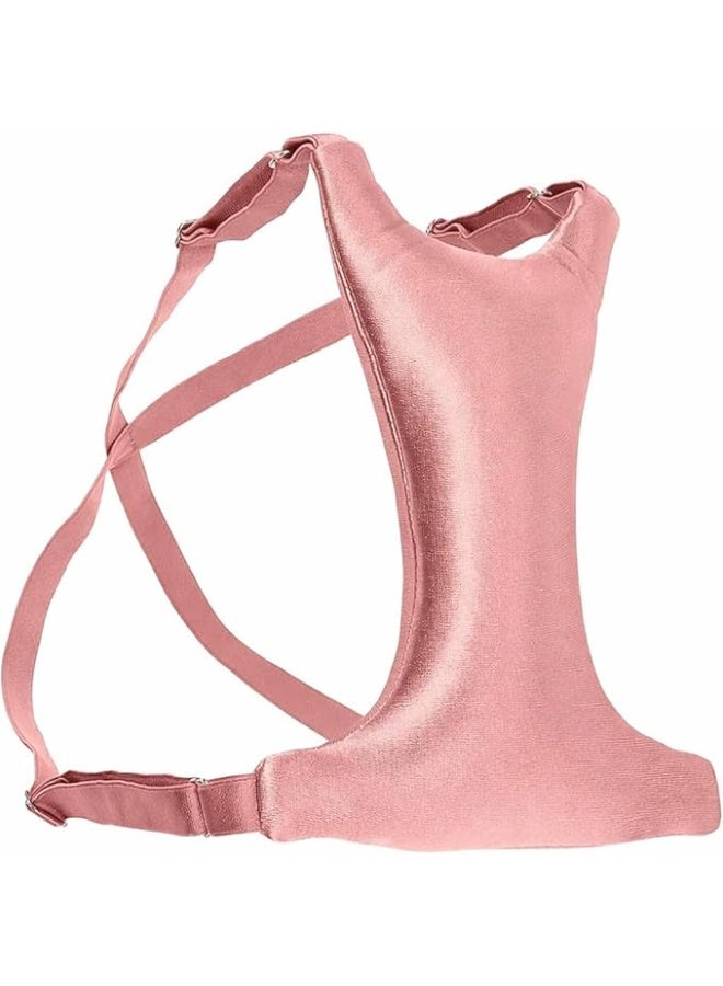 MIRFA Breast Support Pillow in Breathable Silk Fabric for Chest Wrinkles Prevention and Side Sleeping (Pink) - Image 1