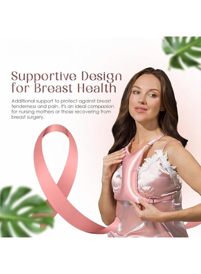 MIRFA Breast Support Pillow in Breathable Silk Fabric for Chest Wrinkles Prevention and Side Sleeping (Pink) - Image 5