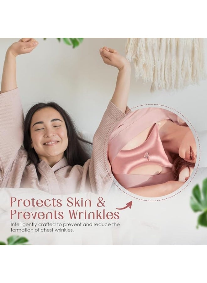 MIRFA Breast Support Pillow in Breathable Silk Fabric for Chest Wrinkles Prevention and Side Sleeping (Pink) - Image 3