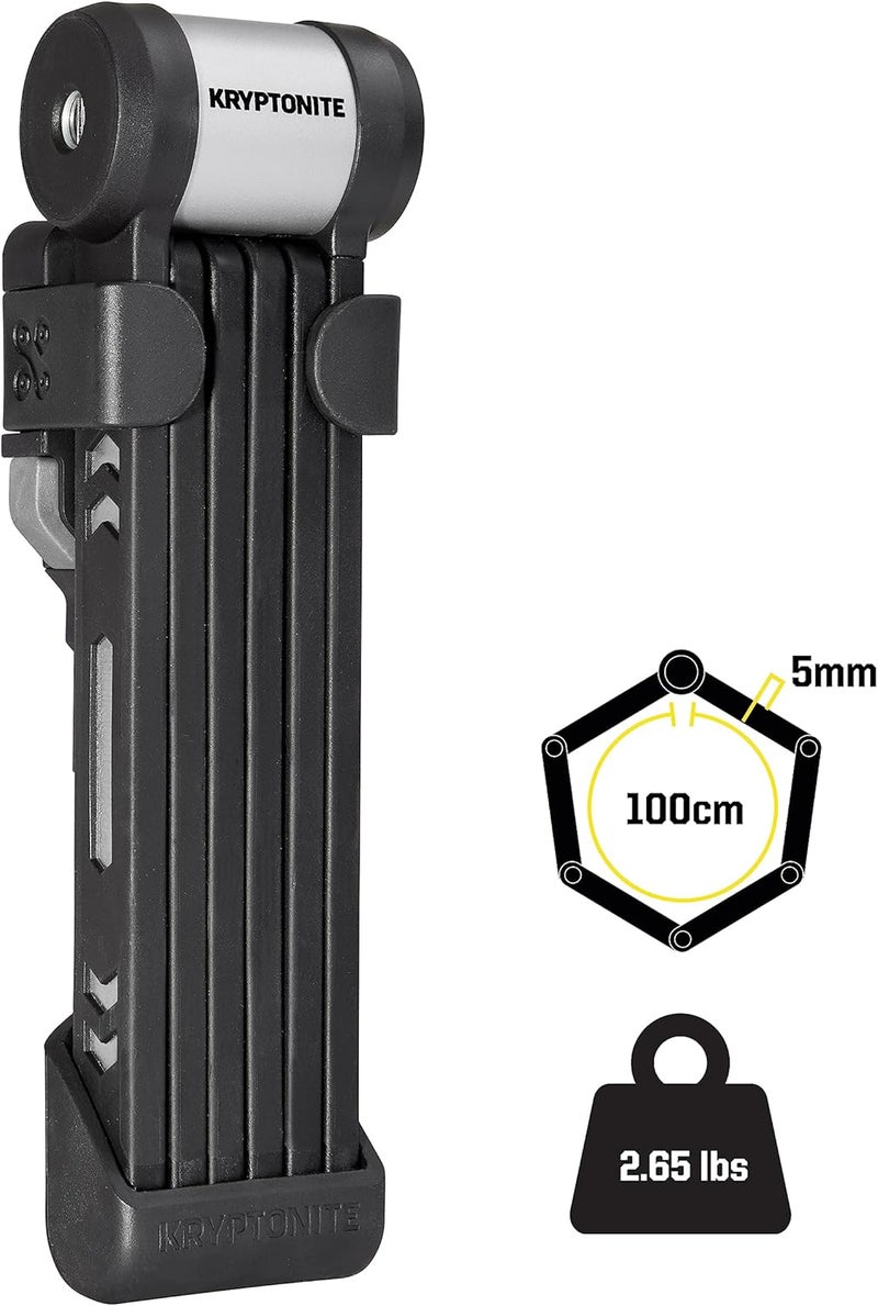 Kryptonite Kryptolok 610 S Folding Bike Lock, Compact Lightweight High Security Anti-Theft Foldable Bicycle Lock with 2 Keys and Mount for E-Bikes Scooter Road Mountain Bikes, 100cm (39 in) - Image 3