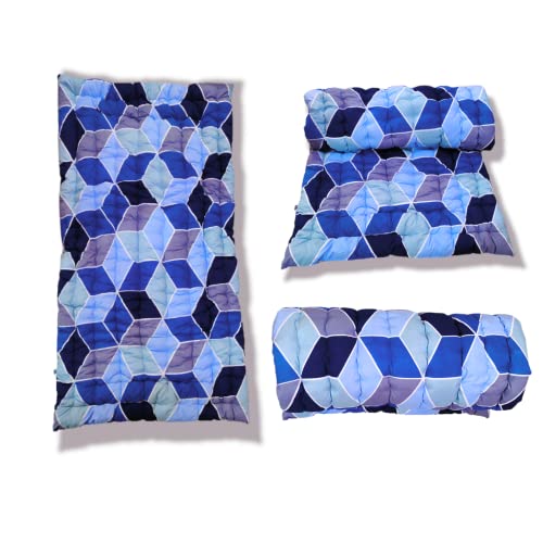 Deevine Craft Soft Cotton Quilt | Foldable Movable Picnic Light Weight Filled Single Firm Mattress| Gadda (3D Design Printed, 1 Sleeping Capacity, 3 x 6 ft or 72 x 36 Inches) (Shades of Blue) - Image 5
