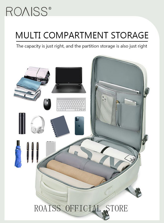 roaiss Large Travel Backpack Carry On Backpack Expandable Airline Airplane Approved Weekender Backpack Hiking Backpack Laptop Backpack with USB Charging Port Waterproof Backpack - Image 3