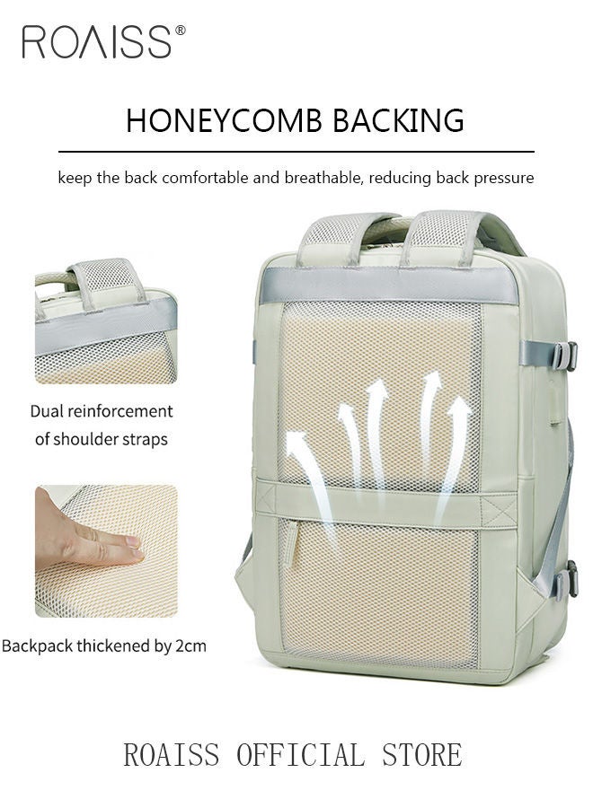 roaiss Large Travel Backpack Carry On Backpack Expandable Airline Airplane Approved Weekender Backpack Hiking Backpack Laptop Backpack with USB Charging Port Waterproof Backpack - Image 4