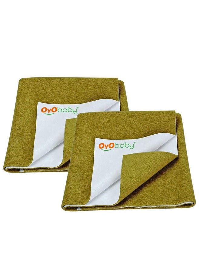 OYO BABY Instadry Antipiling Fleece Extra Absorbentquick Dry Sheet For Babybaby Bed Protectorwaterproof Baby Sheetsmall(70X50 Cm) Pack Of 2Gold  - Image 2