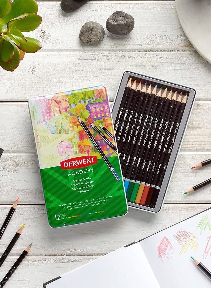 Derwent Academy Colour Pencils 12 Colour Tin - Image 4