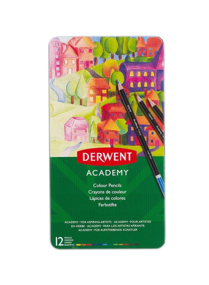 Derwent Academy Colour Pencils 12 Colour Tin - Image 2