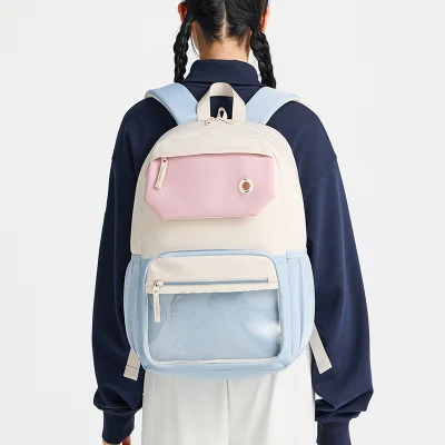 ANTA Unisex Large Capacity Backpack in Pink and Blue – Lifestyle