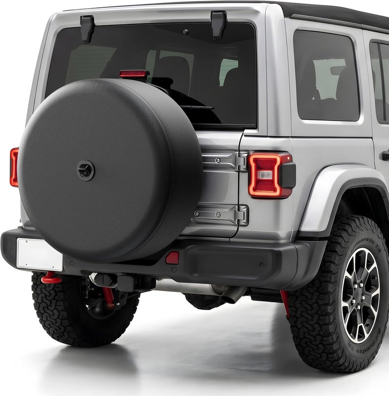 MOONET Tire Cover with Camera Hole, for Jeep Wrangler JL with Back-up Camera, Sport & Sahara (2018-2021), Fits 245/75R17, 255/75R17, 255/70R18 - Image 1