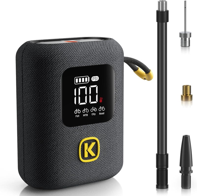 Fanttik X8 Ace Bike Pump 150PSI Fast Portable Tire Inflator, Cordless Rechargeable Electric Bicycle Air Pump, Auto Stop, with Presta and Schrader Valve for Fat, Mountain Bike, City Bike, Road Bike - Image 1