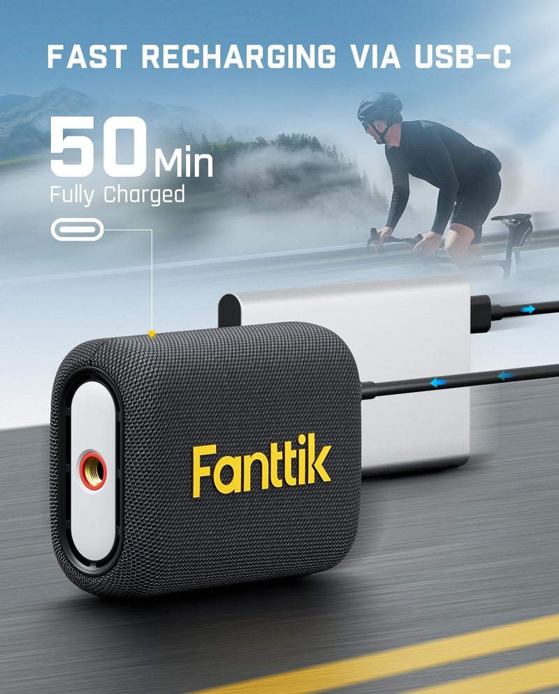 Fanttik X8 Ace Bike Pump 150PSI Fast Portable Tire Inflator, Cordless Rechargeable Electric Bicycle Air Pump, Auto Stop, with Presta and Schrader Valve for Fat, Mountain Bike, City Bike, Road Bike - Image 4