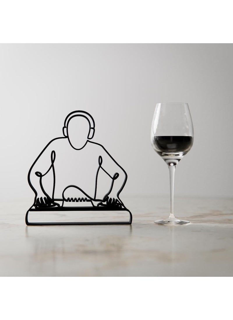 EROTNGO EROTNGO DJ Line Art Sculpture Unique DJ Decor for Home Minimalist MusicThemed Art Modern Tabletop Decoration for Music Lovers  - Image 3