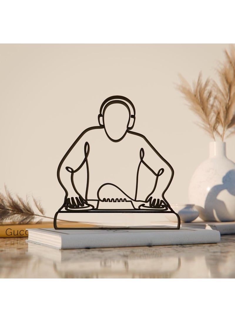 EROTNGO EROTNGO DJ Line Art Sculpture Unique DJ Decor for Home Minimalist MusicThemed Art Modern Tabletop Decoration for Music Lovers  - Image 1