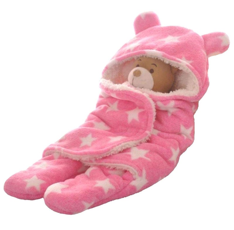 BRANDONN Baby Blankets New Born Pack of Hooded AC Wrapper Cum Baby Sleeping Bag 76 cm x 70 cm 06 Months - Image 2