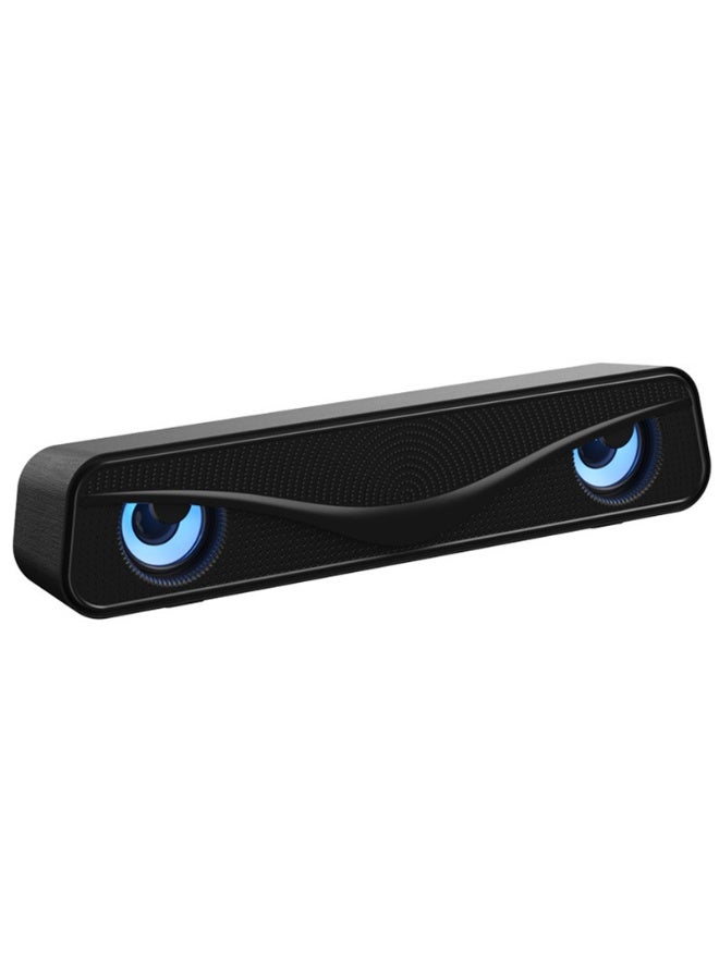 Computer Speakers for Desktop Laptop Tablet, Wired USB Mini Sound Bar Speaker with Stereo Sound, Vibrating Diaphragms, Flowing LED, Plug-n-Play PC Speakers Computer Sound Bar, USB Input - Image 1
