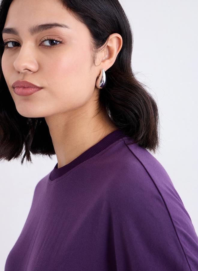 ستايلي تيشيرت فضفاض بطبعة كتابة - Image 4