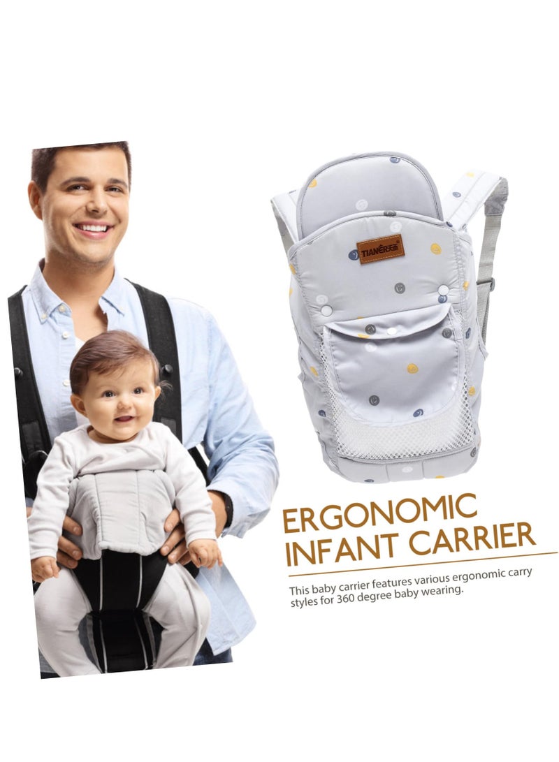 DOOKOO Baby Adjustable Wraps Carrier Ergonomic Front Facing/Back Carriers with Essentials Storage Pocket for Newborn to Toddler 0-15kg One Size Fits All - Image 4