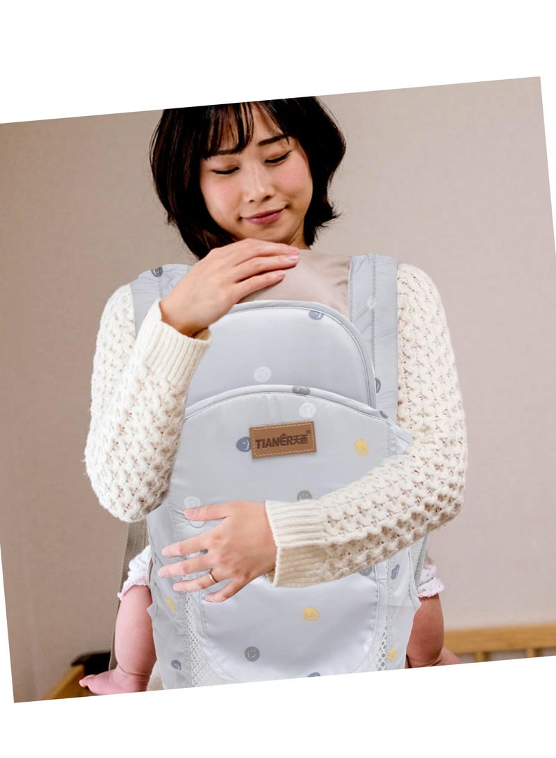 DOOKOO Baby Adjustable Wraps Carrier Ergonomic Front Facing/Back Carriers with Essentials Storage Pocket for Newborn to Toddler 0-15kg One Size Fits All - Image 3