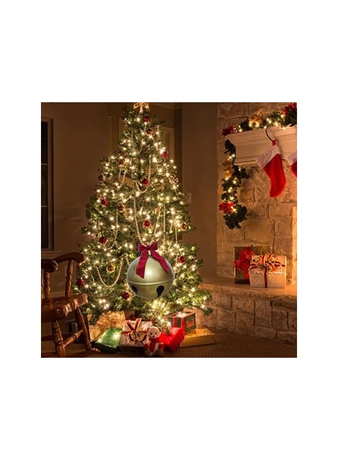 The Bros زينة عيد الميلاد القابلة للنفخ، كرة عيد الميلاد القابلة للنفخ من PVC مع رباط أحمر، زينة جرس عيد الميلاد الخارجية، زينة شجرة عيد الميلاد في الحديقة، سهلة التركيب (60 سم) - Image 5