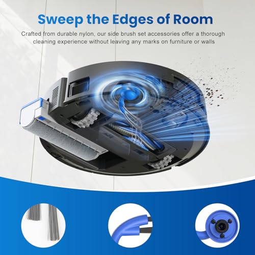 DrFlito طقم ملحقات بديلة من DrFlito 19 متوافق مع مكنسة ECOVACS DEEBOT X9 Pro Omni الروبوتية، 1 فرشاة رئيسية، 6 أكياس غبار، 4 فلتر HEPA، 2 أسطوانة مسح، 4 فرش جانبية، 2 أداة تنظيف - Image 4