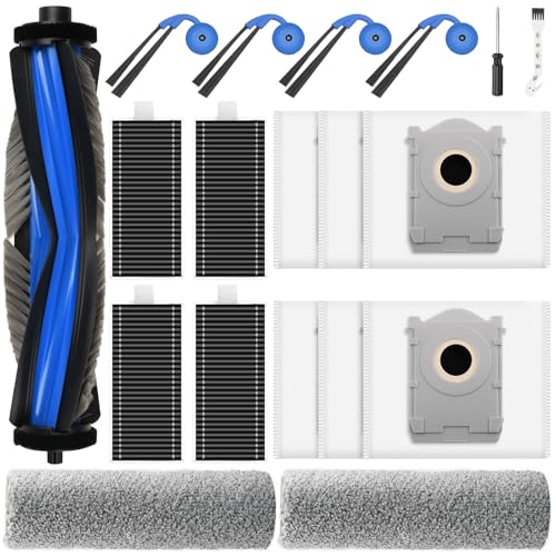 DrFlito طقم ملحقات بديلة من DrFlito 19 متوافق مع مكنسة ECOVACS DEEBOT X9 Pro Omni الروبوتية، 1 فرشاة رئيسية، 6 أكياس غبار، 4 فلتر HEPA، 2 أسطوانة مسح، 4 فرش جانبية، 2 أداة تنظيف - Image 1