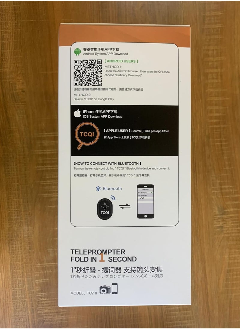 لينسجو - LENSGO Teleprompter 7.9'' for iPhone Smartphone DSLR/SLR Cameras with Remote Control APP Compatible with iOS/Android for YouTube/Interview/Online Teaching/Live Streaming (TC7II for Camera/Phone) - Image 1