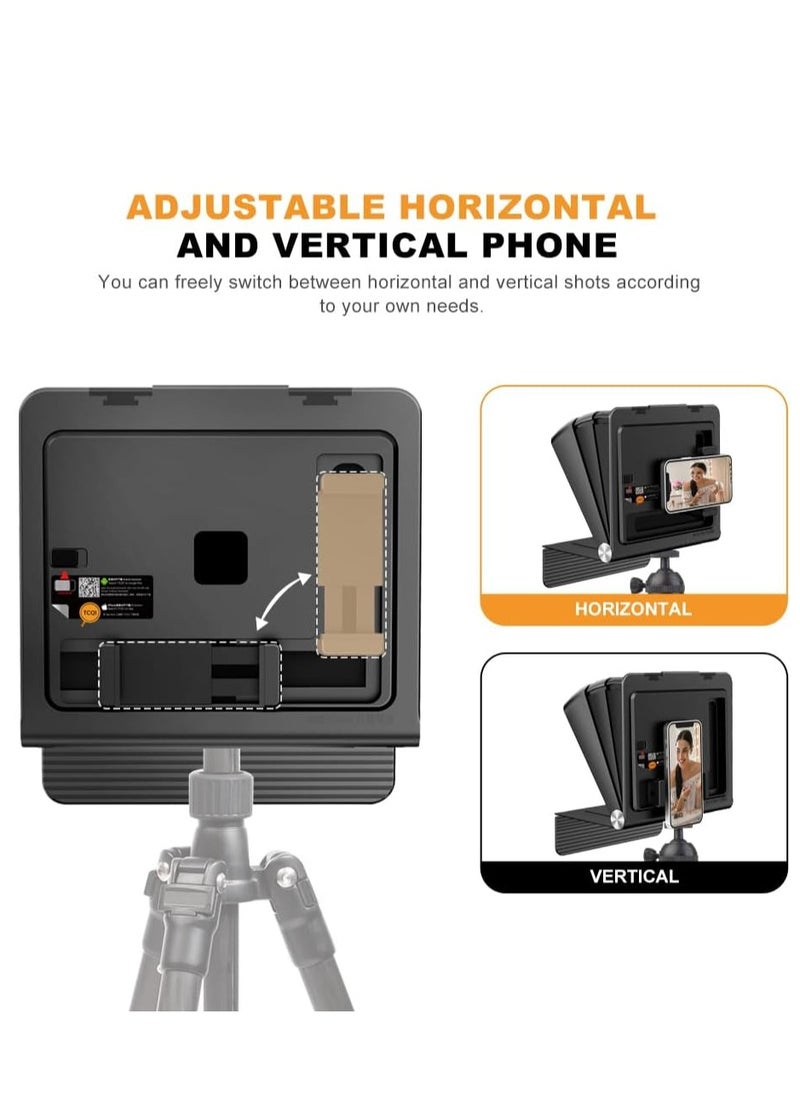 لينسجو - LENSGO Teleprompter 7.9'' for iPhone Smartphone DSLR/SLR Cameras with Remote Control APP Compatible with iOS/Android for YouTube/Interview/Online Teaching/Live Streaming (TC7II for Camera/Phone) - Image 1