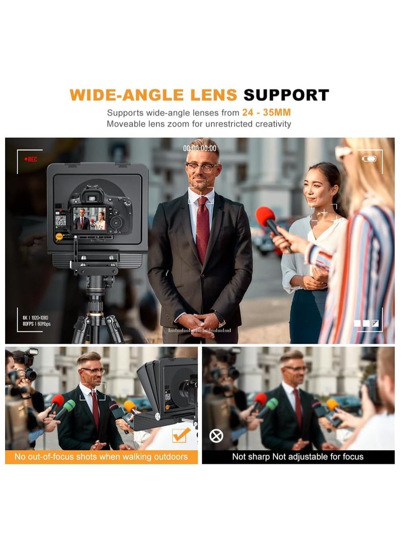 لينسجو - LENSGO Teleprompter 7.9'' for iPhone Smartphone DSLR/SLR Cameras with Remote Control APP Compatible with iOS/Android for YouTube/Interview/Online Teaching/Live Streaming (TC7II for Camera/Phone) - Image 1