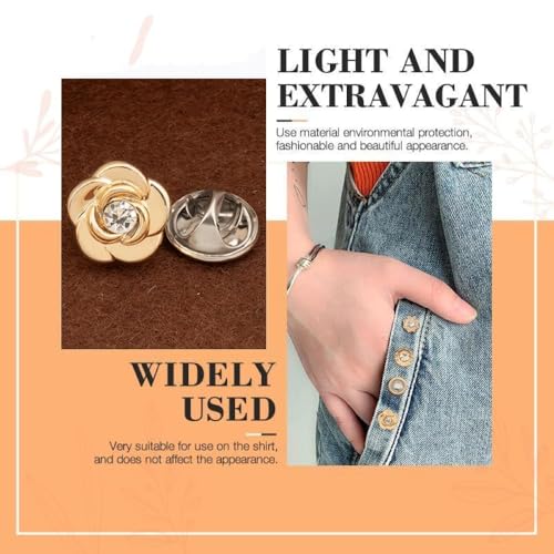 SEMITO Women Shirt Brooch Styles Button Pins, cleavage cover up Button Pins for Women and Men Mini Safety Jean Brooch Pins Enamel Lapel for Shirt Jean Coat Dress Clothes Decoration, Blezzer fancy (Diamond (10pc)) - Image 3