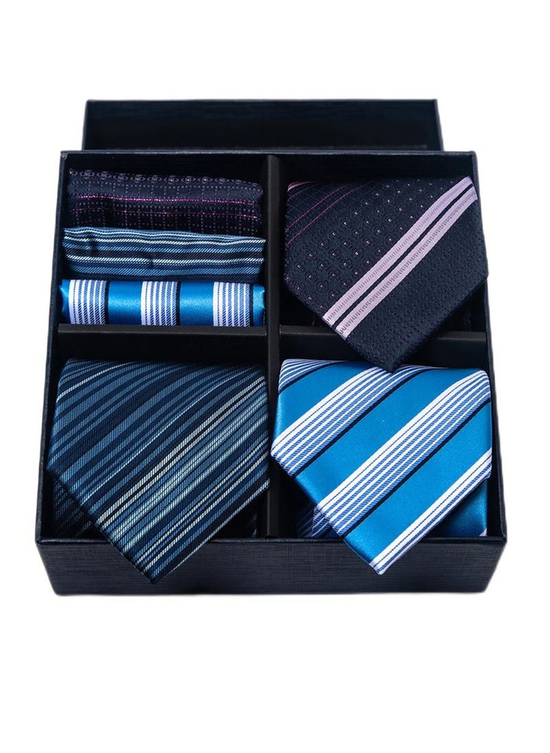 Generic - 6pcs men's gift box set 3 ties 3 chest scarves fashion business tie square scarf set - Image 1