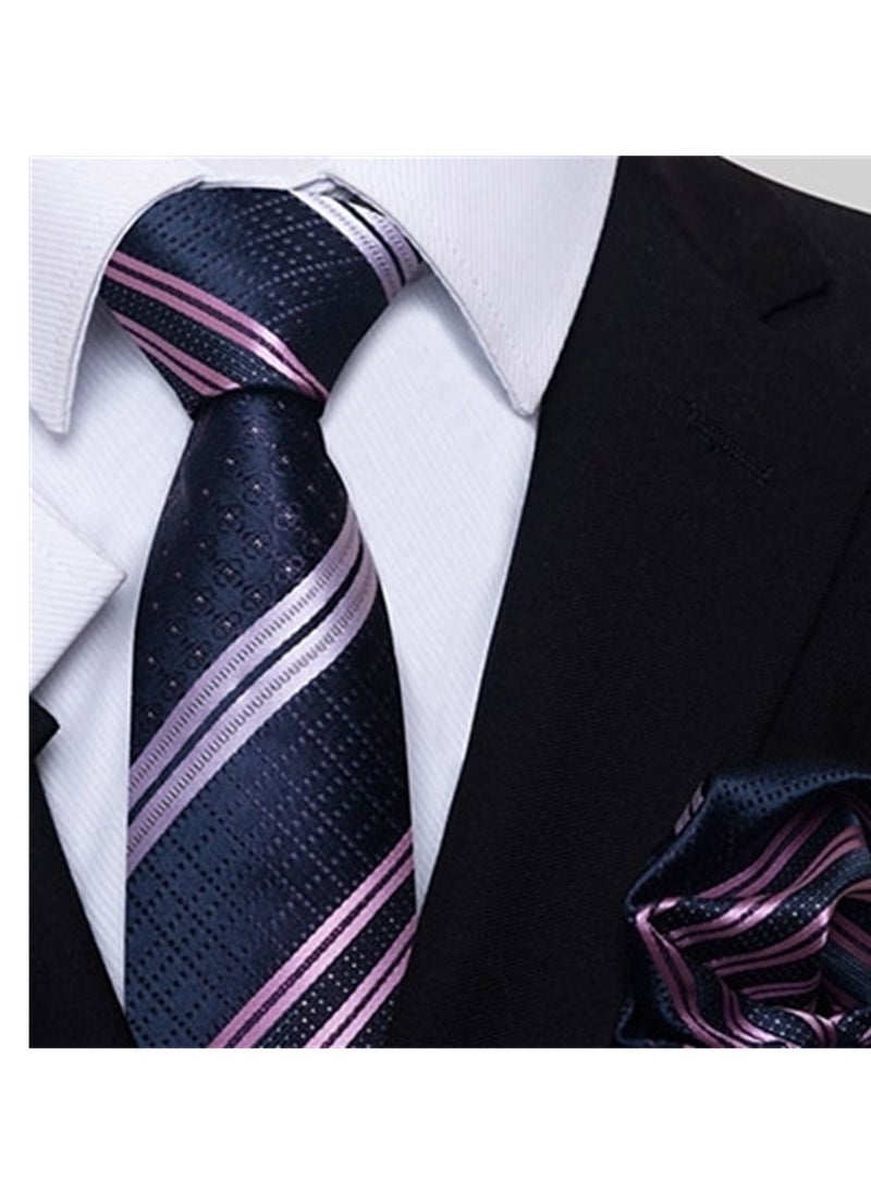 Generic - 6pcs men's gift box set 3 ties 3 chest scarves fashion business tie square scarf set - Image 1