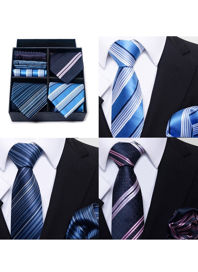 Generic - 6pcs men's gift box set 3 ties 3 chest scarves fashion business tie square scarf set - Image 1